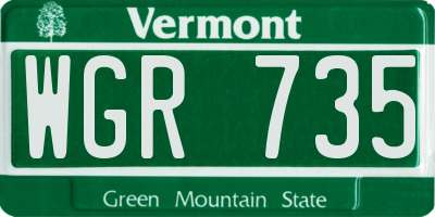 VT license plate WGR735