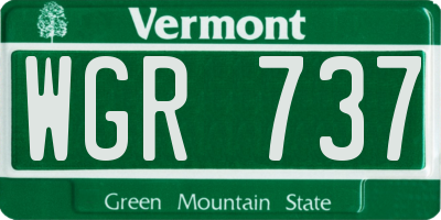 VT license plate WGR737