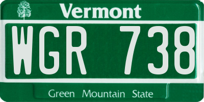 VT license plate WGR738