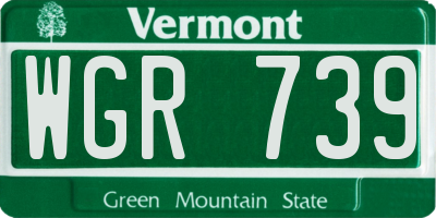 VT license plate WGR739