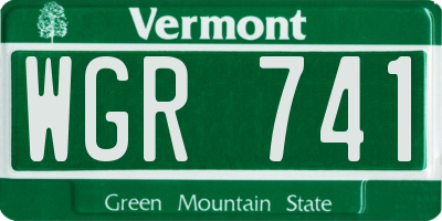 VT license plate WGR741