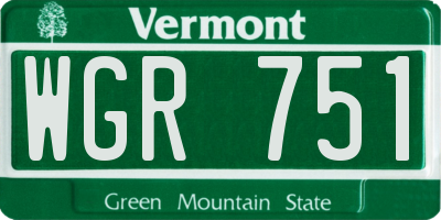 VT license plate WGR751