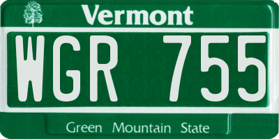 VT license plate WGR755