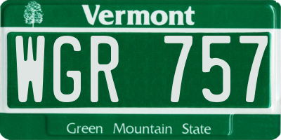 VT license plate WGR757