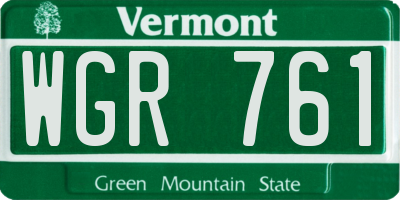 VT license plate WGR761