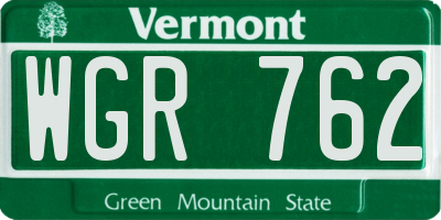 VT license plate WGR762