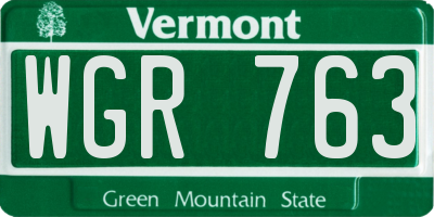VT license plate WGR763