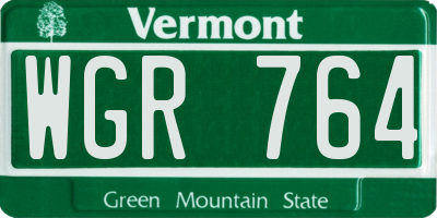 VT license plate WGR764