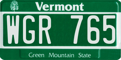 VT license plate WGR765