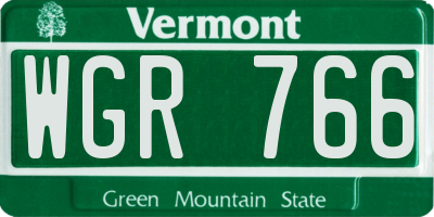 VT license plate WGR766