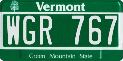 VT license plate WGR767
