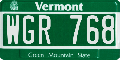 VT license plate WGR768