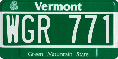 VT license plate WGR771