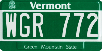 VT license plate WGR772