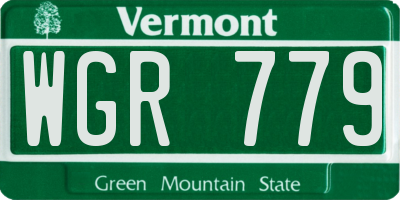 VT license plate WGR779