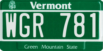 VT license plate WGR781
