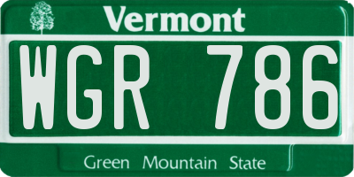 VT license plate WGR786