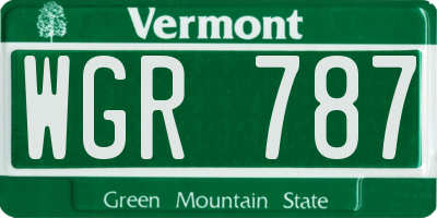VT license plate WGR787