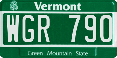 VT license plate WGR790