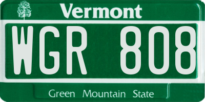 VT license plate WGR808