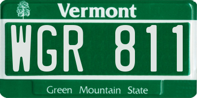 VT license plate WGR811