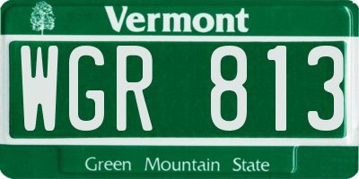 VT license plate WGR813