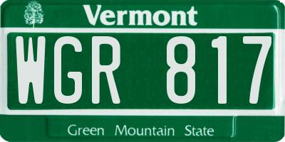 VT license plate WGR817