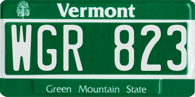 VT license plate WGR823