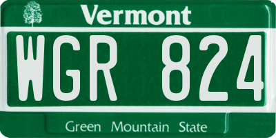VT license plate WGR824