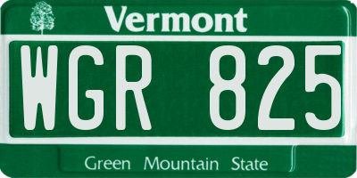 VT license plate WGR825