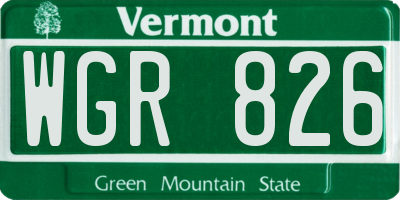 VT license plate WGR826