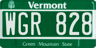 VT license plate WGR828