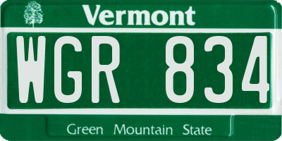 VT license plate WGR834