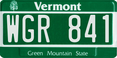 VT license plate WGR841