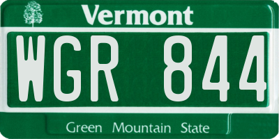 VT license plate WGR844