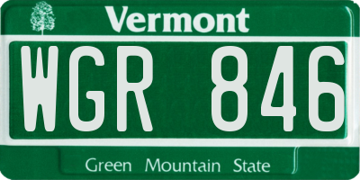 VT license plate WGR846