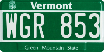 VT license plate WGR853