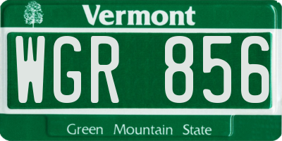 VT license plate WGR856