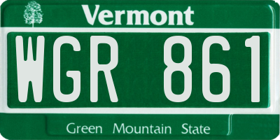 VT license plate WGR861