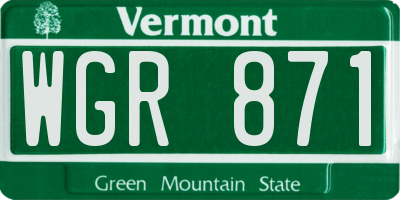 VT license plate WGR871
