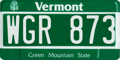VT license plate WGR873