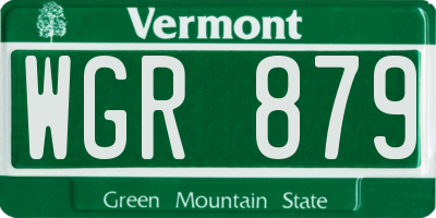 VT license plate WGR879