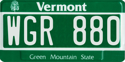 VT license plate WGR880