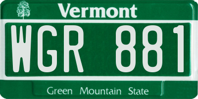 VT license plate WGR881