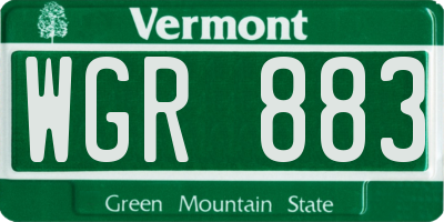 VT license plate WGR883