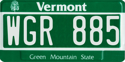 VT license plate WGR885