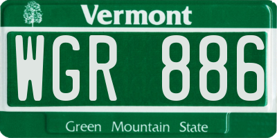 VT license plate WGR886