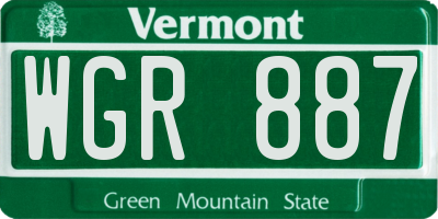 VT license plate WGR887