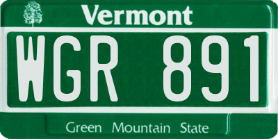 VT license plate WGR891
