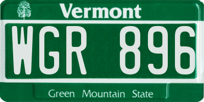 VT license plate WGR896